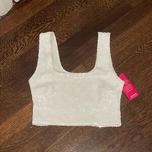 Commando white sequin top size small